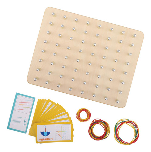 Madera Set Shape Puzzle Matrix Geometry Board Para 3 4 5