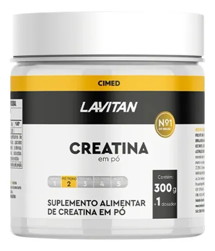 Lavitan Creatina Pura 300g Suplemento Alimentar Sabor Sem Sabor