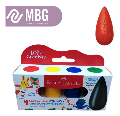 Imagen 3 de 7 de Crayón Cera Ergonómico Trompox4 Faber-castell Litle Creative