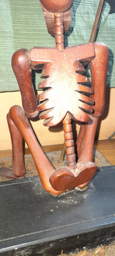 Figura San La Muerte Tallado En Madera Tridimensional (Usado)