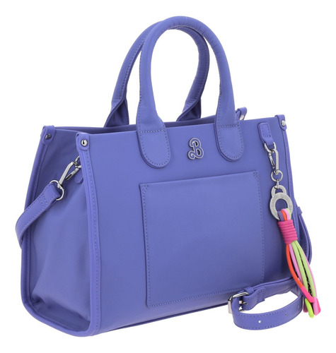 Bolso Tipo Satchel Barbie Gorétt Con Colgante Gia P25 Lila Lisa Níquel Lila