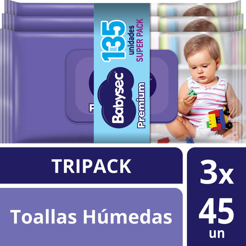 Toallas Húmedas Babysec Premium Pack 135 Un