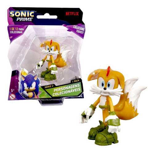 Boneco Colecionável 6,5cm Sonic Prime - Tails