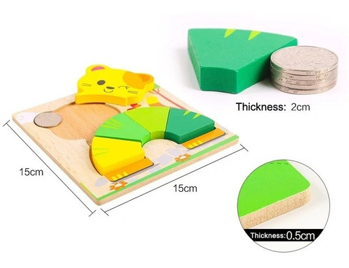 Set 6 Puzzle Rompecabeza Encaje 3d Juguete Didáctico Madera