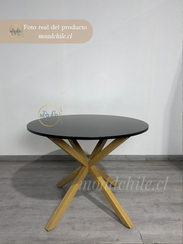 Comedor Mesa Cross Cubierta Madera Negra + 4 Sillas Windsor