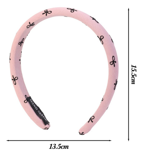 Diadema De Esponja De Tela Con Lazo Rosa Con Lunares Para Mu
