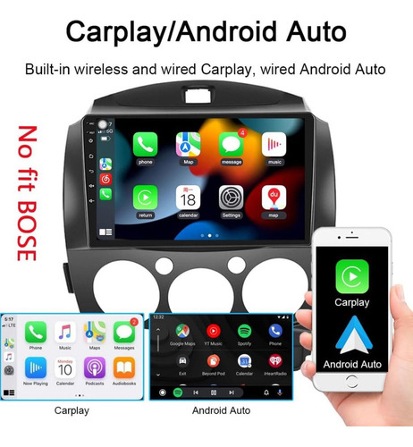 Radio Android 4+64 Carplay Qled Mazda 2 2008-2015