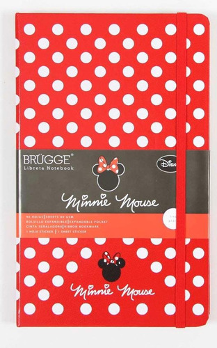 Libreta Brugge Minnie Mouse Medium 13x21 96 H Rayada
