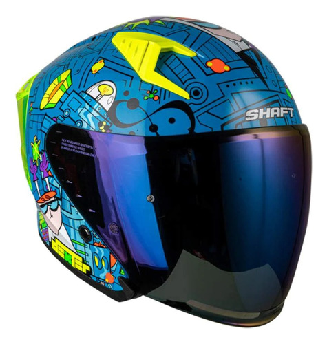 Casco Moto Shaft Dexter Azul Iridium 