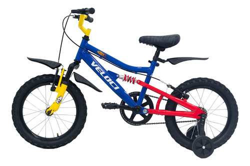 Bicicleta Veloci Heroes Rodada 16 Azul Infantil Tamaño del cuadro S