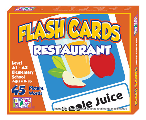 Tarjetas De Aprendizaje De Inglés Flash Cards Restaurant