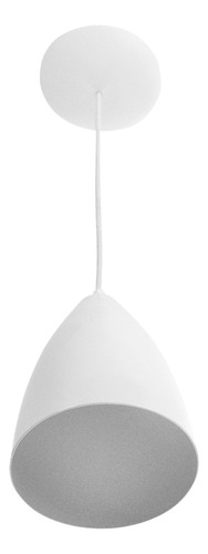 Kit 2 Lustre Pendente Lowcost Cone Vegas Alumínio Branco