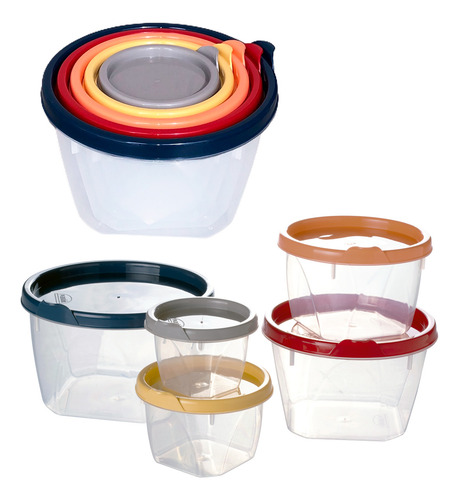 Kit 11 Potes Plásticos Mantimentos Vasilha Marmita Plasútil