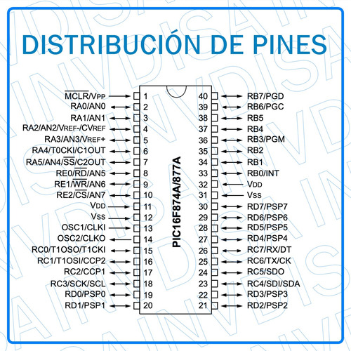 Pic 16f877a Microcontrolador 40 Pines - N U E V O (Usado)