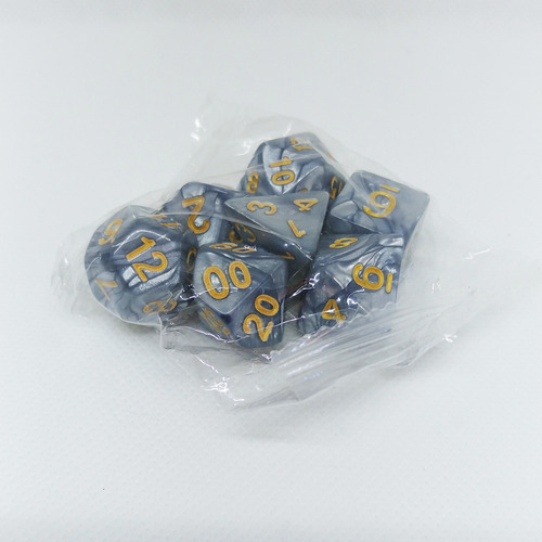 Pack De 7 Dados Genéricos Para Juegos De Mesa Gris