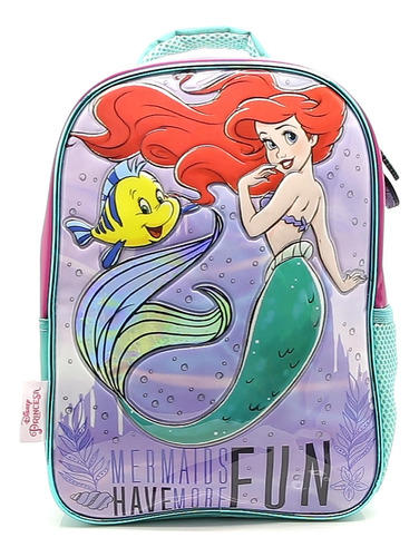 Mochila Espalda Jardin 12puLG Disney Princesa Sirenita Ariel