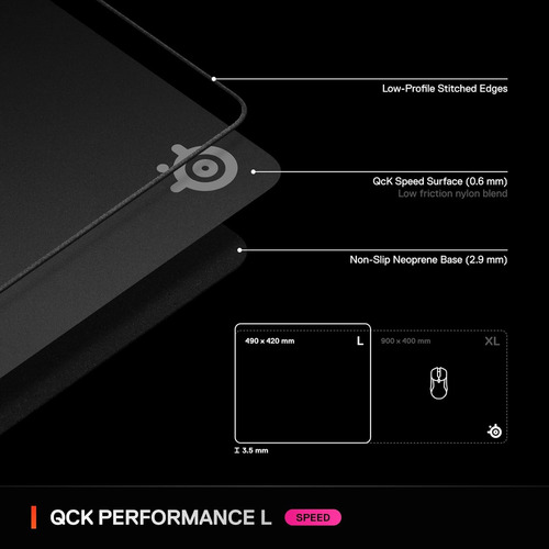 Mousepad Gamer Steelseries Qck Performance Speed L 490x420mm