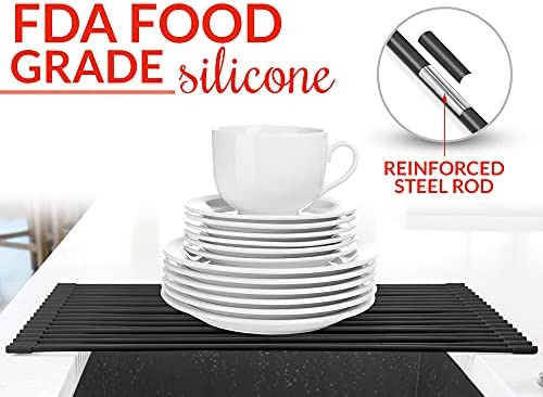 Zulay Kitchen - Escurridor De Platos Enrollable Grande - Var