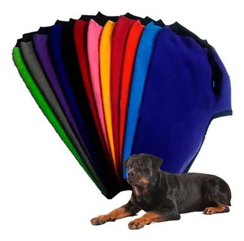 Ropa Abrigo Polar Poncho Capa Liso Mascotas Talles Grandes