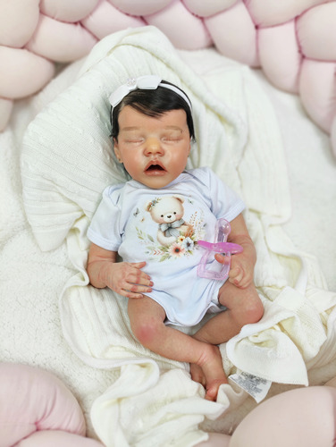 Bebe Reborn Menina Dormindo Kit Twin A Com Enxoval