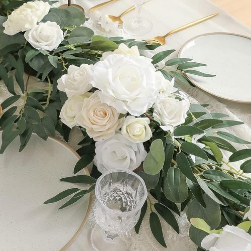Decoração Casamento Folhas Salgueiro Eucalipto E Rosa Branca