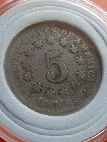Moneda Five Cent Antigua 1868