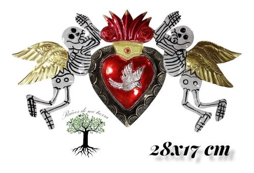 10 Corazones Con Calaveras De Hojalata
