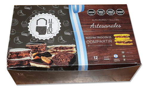 Alfajor El Aljibe De Chocolate 120g Artesanal Caja X 12 Unid