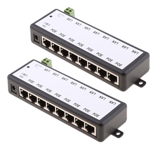 2x Adaptador De Corriente Ethernet 8 Ports 12-48v Equipo