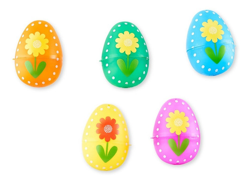 12 Huevos De Plástico Para Pascua Para Rellenar Flores Pint