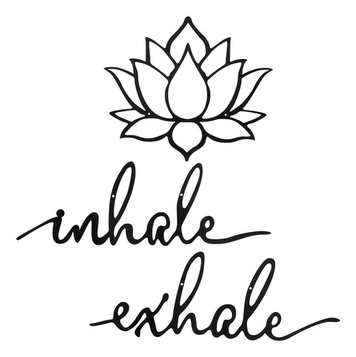Inhale Exhale, Arte De Pared De Yoga Y Meditación De Flor .
