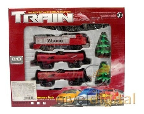 Tren Alta Performance Rojo Locomotora + 2 Vagones Accesorios