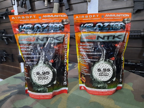 Imagem 2 de 2 de Combo 2x Airsoft Munição Bbs Ntk Velozter 0.28g