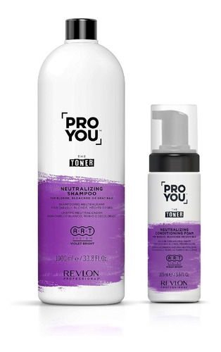 Kit Shampoo Espuma Matizador The Toner Pro You Revlon 1000ml