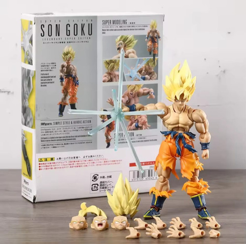 Action Figure Goku Super Dragon Ball Movel Com Acessorios