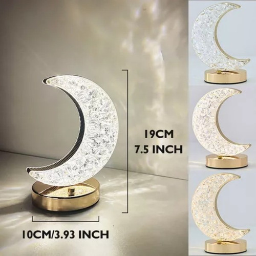 Lampara Escritorio Led Luz Noche Cristal Lámpara Decorativa Beige Amarillo