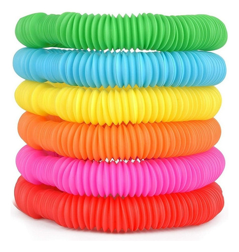 12 Tubos Poptube Fidget Tube Juguetes Plegables Pop It E