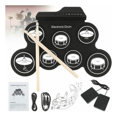 Bateria Digital 7 Pads + 2 Pedales