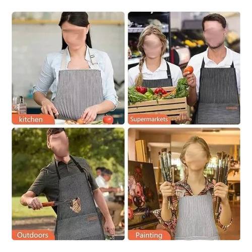 4pc Mandiles De Cocina Chef Delantal Multiusos Ajustable