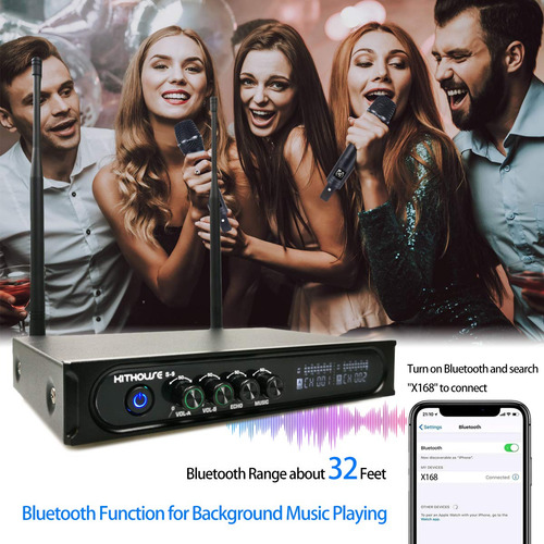 Sistema De Micrófono Inalámbrico Recargable Kithouse S9 Uhf