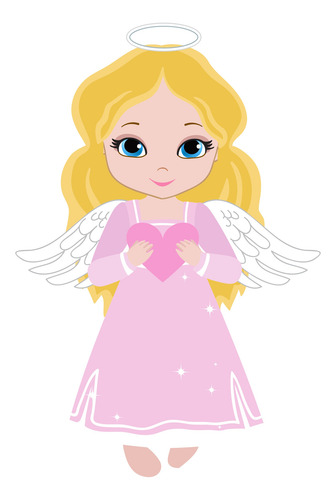 Kit Digital Cliparts + Fondos - Angelitos Niña