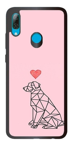 Case Funda Para Huawei Psmart 2019 Perro Fondo Rosa Corazon