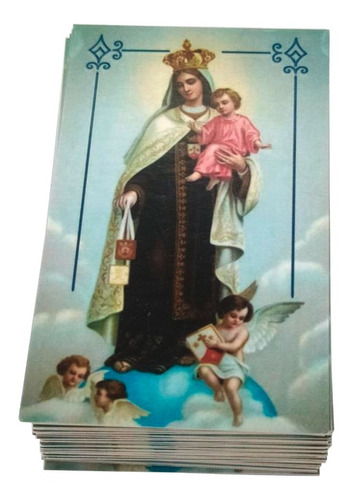 Imagen 1 de 3 de Estampas Virgen Del Carmen Oración Al Conductor Paq. X 100 U