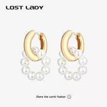 Lost Lady-aros Colgantes De Perlas De Imitación Para Mujer,