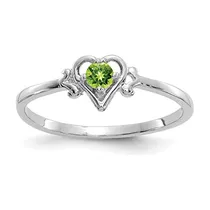 Comprar Anillo Con Piedra Natal De Agosto Y Peridoto En Oro Blanco A