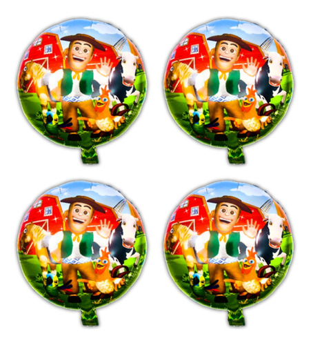 Set 4 Globo Metalizado 18 PuLG (43cm) La Granja De Zenon