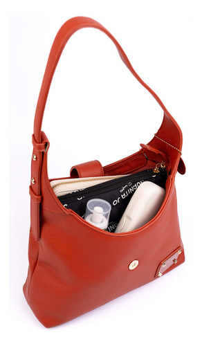 Cartera De Hombro Anya Tote Bag Chica Mujer Dama Juanita Jo Color Ladrillo Diseño de la tela Lisa
