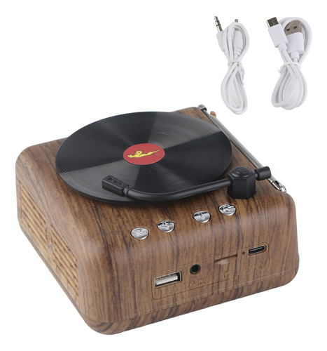 Q Mini Reprodutor De Discos De Vinil Retrô, Alto-falante