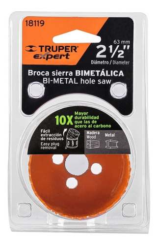 Brocasierra Bimetálica 2-1/2 , Truper Expert 18119