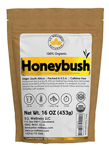 Herbal Tea, Té Herbal - Honeybush Tea 1lb (16oz) 100% Certif